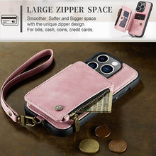 Load image into Gallery viewer, Casekis Wrist Strap Wallet Phone Case Pink
