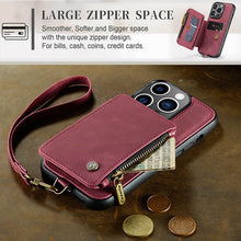 Load image into Gallery viewer, Casekis Wrist Strap Wallet Phone Case Red
