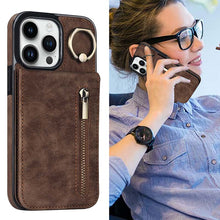 Load image into Gallery viewer, Casekis Card Holder Ring Phone Case Brown
