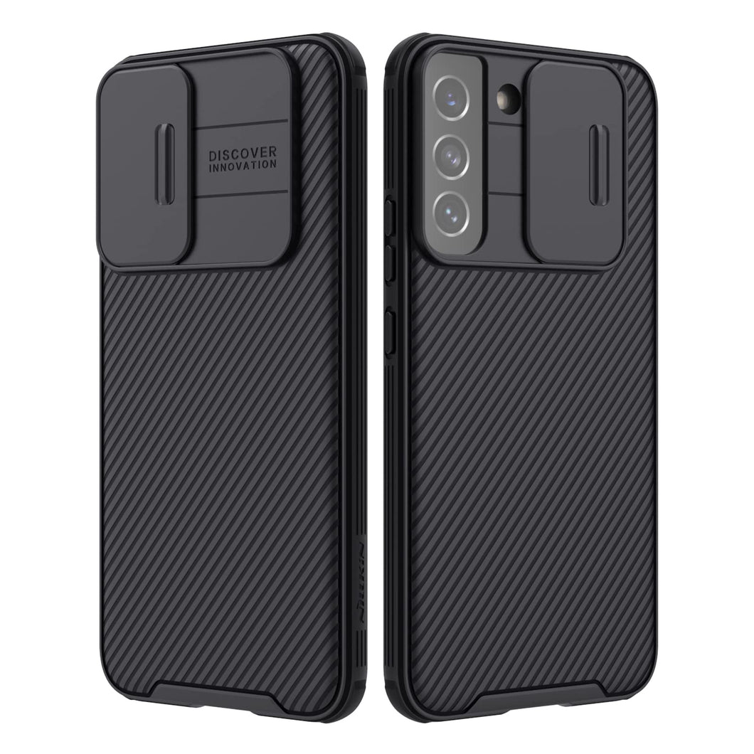 Casekis Slide Phone Lens Protection Black Case for Galaxy S22 5G