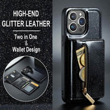 Load image into Gallery viewer, Casekis Glitter Cardholer Magnetic Phone Case Black
