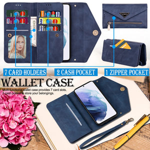 Casekis Crossbody Wallet Leather Phone Case Blue