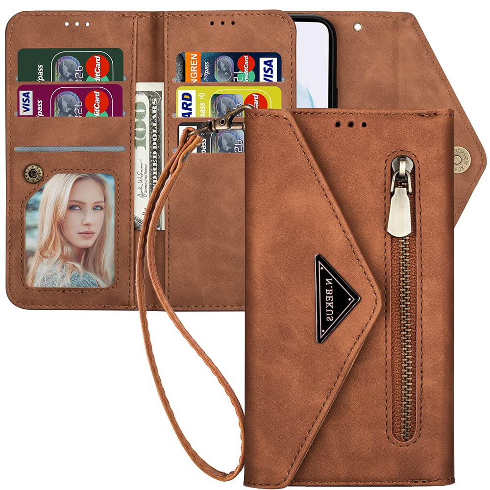 Casekis Crossbody Wallet Leather Phone Case Brown
