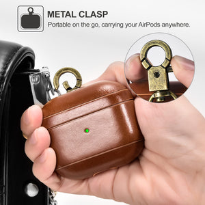 Casekis Genuine Leather Case With Keychain for AirPods 3