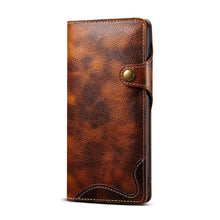 Load image into Gallery viewer, Genuine Cowhide Leather Button Flip Phone Case For Samsung Galaxy S21 Plus 5G - Casekis
