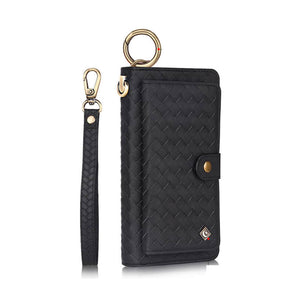 Leather Zipper Detachable Magnetic Women Wallet Case For Samsung Galaxy - Casekis