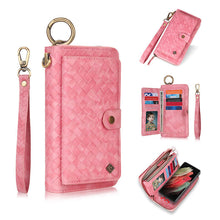 Load image into Gallery viewer, Leather Zipper Detachable Magnetic Women Wallet Case For Samsung Galaxy - Casekis
