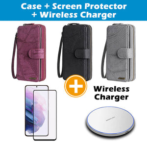 Casekis Zipper Wallet Detachable Phone Case For Galaxy S21 Plus 5G