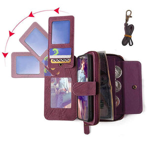 Multifunctional Zipper Wallet Detachable Card Case For Samsung Galaxy S21 - Casekis