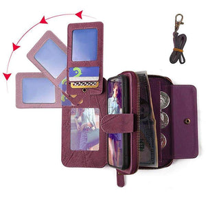 Multifunctional Zipper Wallet Detachable Card Case For Samsung Galaxy - Casekis