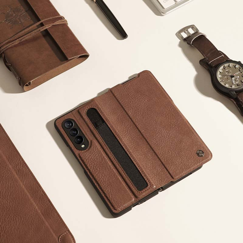 Casekis Leather Case With S-pen Slot for Galaxy Z Fold 3 5G