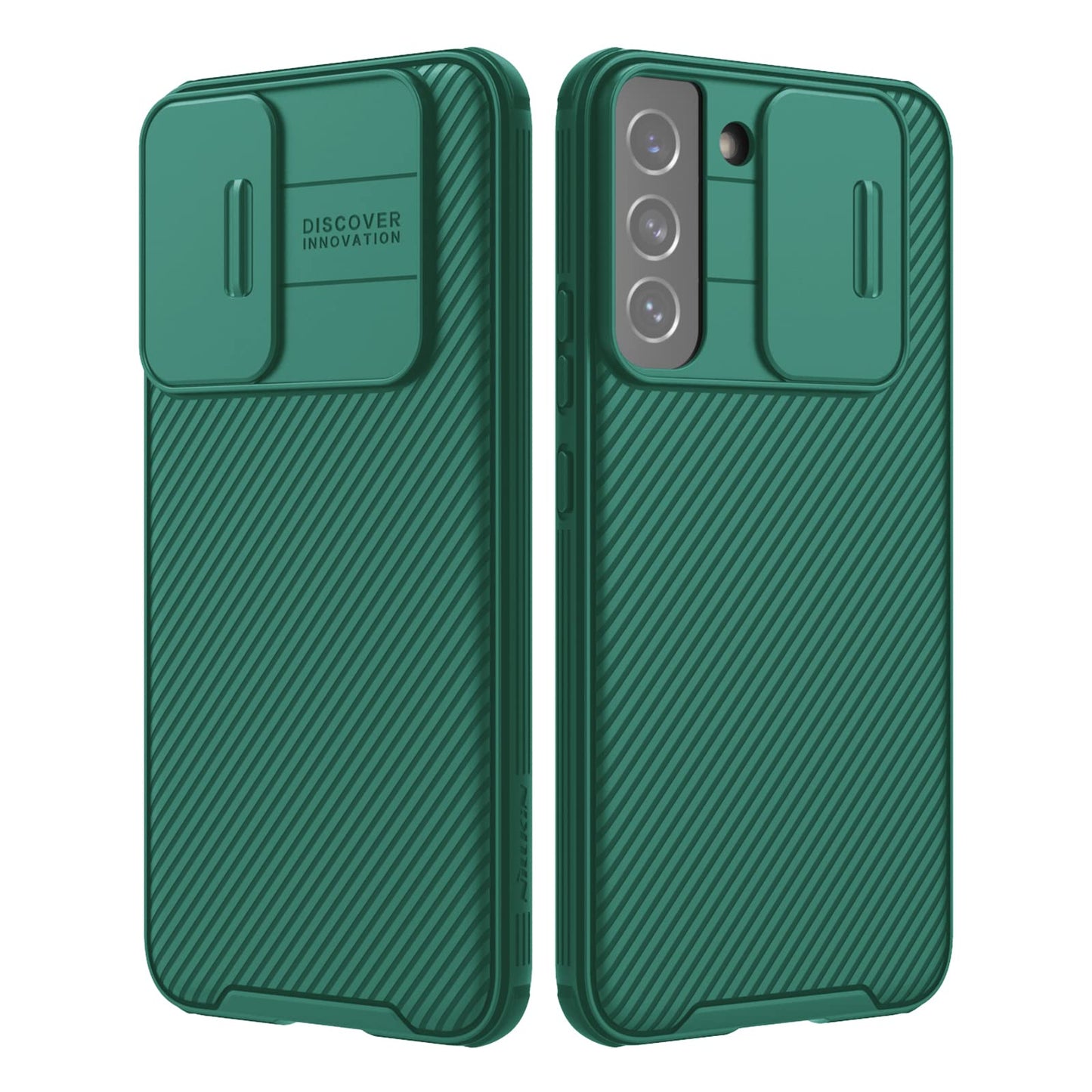 Casekis Slide Phone Lens Protection Green Case for Galaxy S22 5G
