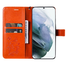 Load image into Gallery viewer, Casekis Embossed Butterfly Wallet Phone Case Orange
