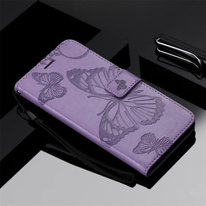 Casekis Embossed Butterfly Wallet Phone Case Purple