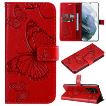 Load image into Gallery viewer, Casekis Embossed Butterfly Wallet Phone Case Red

