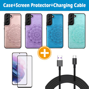 Casekis Mandala Embossed Phone Case for Galaxy S22 5G Purple