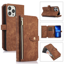 Load image into Gallery viewer, Casekis Crossbody Zipper Wallet Phone Case Brown
