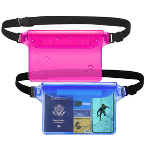 Casekis Large Waterproof Pouch with Waist Strap - 2 Packs