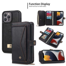 Muat gambar ke penampil Galeri, Casekis Large-Capacity Zipper Card Leather Case for iPhone
