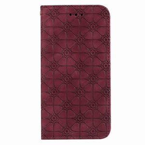 Lucky Flower Embossed Magnetic Flip Wallet Phone Case For Samsung - Casekis