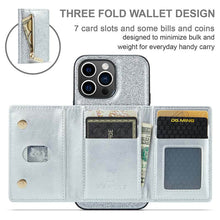 Load image into Gallery viewer, Casekis Glitter Cardholer Magnetic Phone Case Silver

