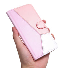 Load image into Gallery viewer, Casekis Three-Color Stitching PU Leather Flip Wallet Case Pink
