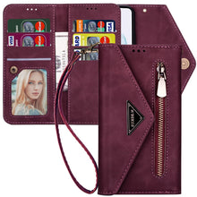 Load image into Gallery viewer, Casekis Crossbody Wallet Leather Phone Case Red
