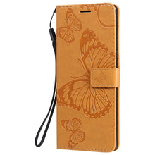 Load image into Gallery viewer, Casekis Embossed Butterfly Wallet Phone Case Yellow
