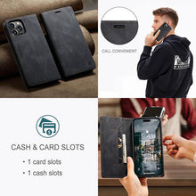 Load image into Gallery viewer, Casekis Retro RFID Wallet Phone Case Black
