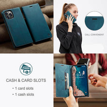 Load image into Gallery viewer, Casekis Retro RFID Wallet Phone Case Blue
