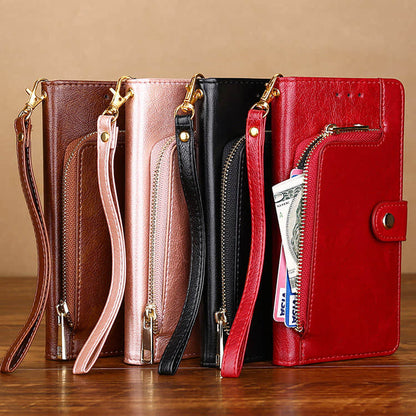 Samsung Galaxy Cardholder Case Zipper Wallet Leather Flip Phone Case - Casekis