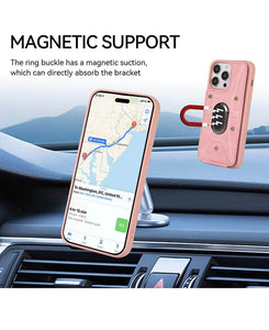 Casekis Magnetic Holder Wallet Phone Case Pink