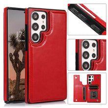 Load image into Gallery viewer, Casekis Leather Wallet Phone Case Red
