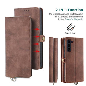 Casekis Cardholder Wrist Leather Phone Case for Galaxy S21 FE 5G