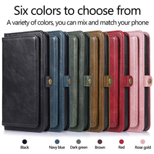 Casekis Magnetic Detachable 9 Cards Leather Phone Case Red