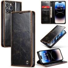Load image into Gallery viewer, CASEKIS Luxury Flip Leather Phone Case Coffee
