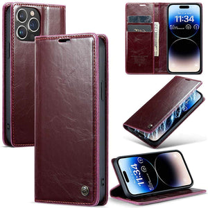CASEKIS Luxury Flip Leather Phone Case Red