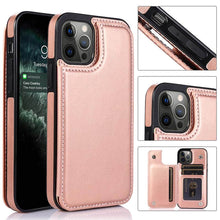 Load image into Gallery viewer, Casekis Leather Wallet Phone Case Rose Gold
