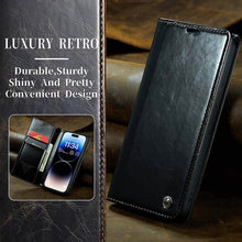 画像をギャラリービューアに読み込む, CASEKIS Luxury Flip Leather Phone Case Black
