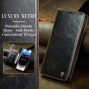 CASEKIS Luxury Flip Leather Phone Case Coffee