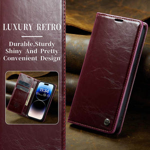 CASEKIS Luxury Flip Leather Phone Case Red