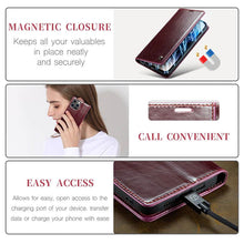 Load image into Gallery viewer, CASEKIS Luxury Flip Leather Phone Case Red
