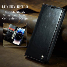 画像をギャラリービューアに読み込む, CASEKIS Luxury Flip Leather Phone Case Black
