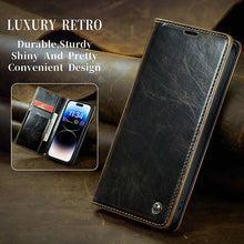 画像をギャラリービューアに読み込む, CASEKIS Luxury Flip Leather Phone Case Coffee
