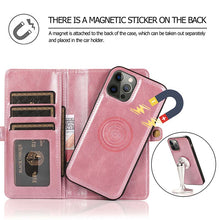 Load image into Gallery viewer, Casekis Magnetic Detachable 9 Cards Leather Phone Case Rose Gold
