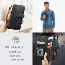 Load image into Gallery viewer, Casekis Leather Zipper Phone Case Black
