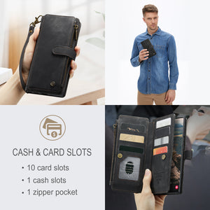 Casekis Leather Zipper Phone Case Black