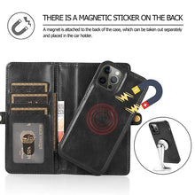 Load image into Gallery viewer, Casekis Magnetic Detachable 9 Cards Leather Phone Case Black
