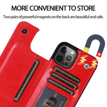 Load image into Gallery viewer, Casekis Leather Wallet Phone Case Red
