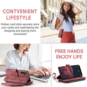 Casekis Leather Zipper Phone Case For Galaxy A14 5G